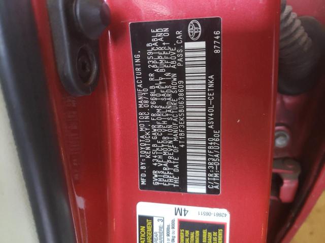 Photo 10 from auction – 2011 TOYOTA CAMRY BASE with VIN 4T1BF3EK5BU638609