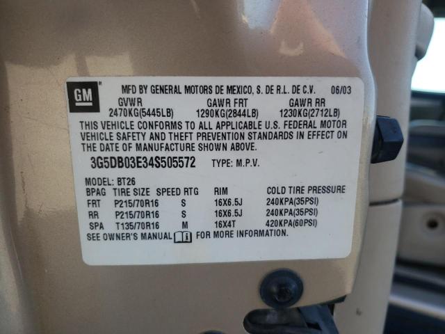 Photo 10 from auction – 2004 BUICK RENDEZVOUS with VIN 3G5DB03E34S505572