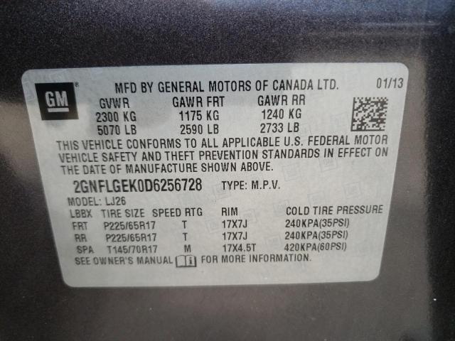 Photo 10 from auction – 2013 CHEVROLET EQUINOX LT with VIN 2GNFLGEK0D6256728