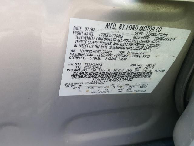 Photo 10 from auction – 2008 FORD TAURUS LIM with VIN 1FAHP25WX8G120680
