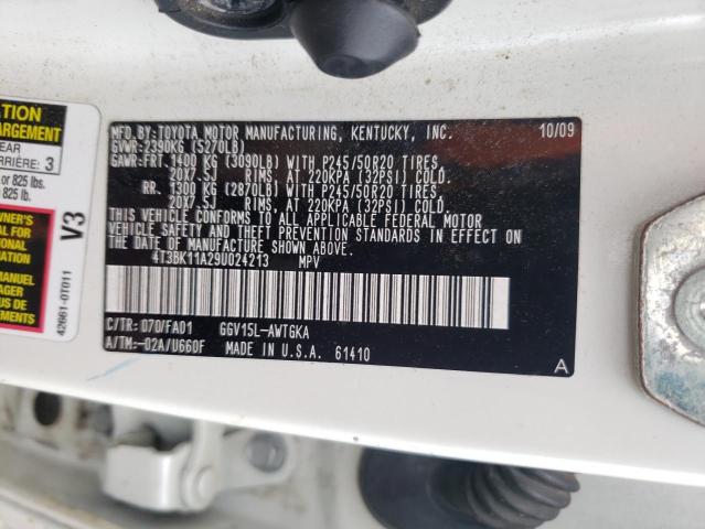 Photo 10 from auction – 2009 TOYOTA VENZA with VIN 4T3BK11A29U024213