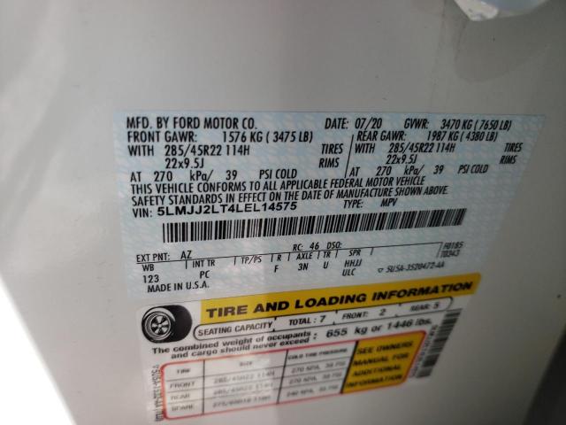 Photo 10 from auction – 2020 LINCOLN NAVIGATOR with VIN 5LMJJ2LT4LEL14575