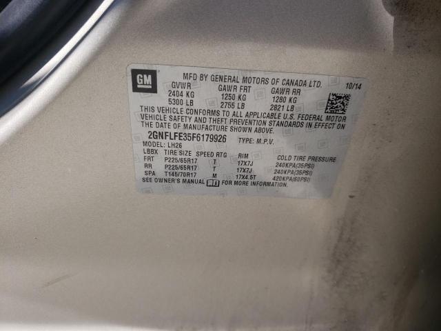 Photo 10 from auction – 2015 CHEVROLET EQUINOX LT with VIN 2GNFLFE35F6179926