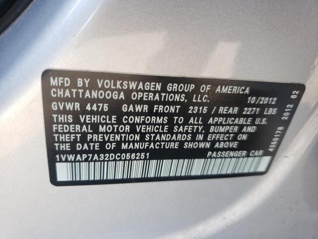 Photo 10 from auction – 2013 VOLKSWAGEN PASSAT S with VIN 1VWAP7A32DC056251