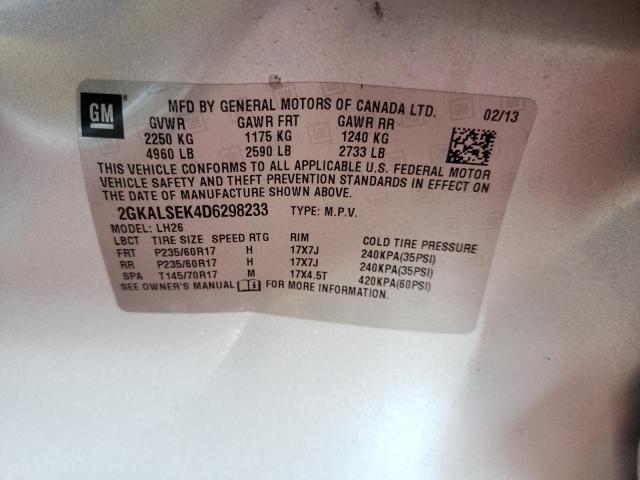Photo 10 from auction – 2013 GMC TERRAIN SL with VIN 2GKALSEK4D6298233