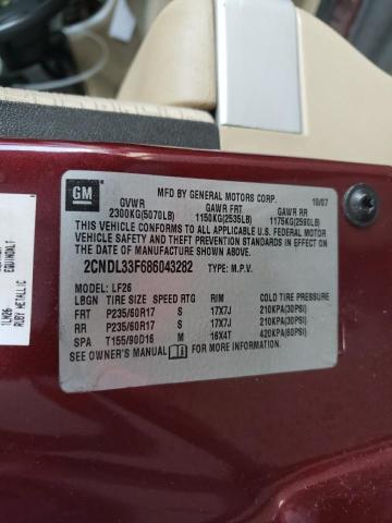Photo 10 from auction – 2008 CHEVROLET EQUINOX LT with VIN 2CNDL33F686043282