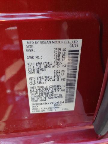 Photo 10 from auction – 2019 NISSAN FRONTIER S with VIN 1N6DD0ER8KN762654