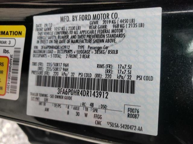Photo 10 from auction – 2013 FORD FUSION SE with VIN 3FA6P0HR4DR143912