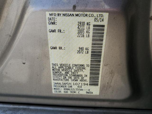 Photo 10 from auction – 2015 NISSAN ALTIMA 2.5 with VIN 1N4AL3AP5FC107194