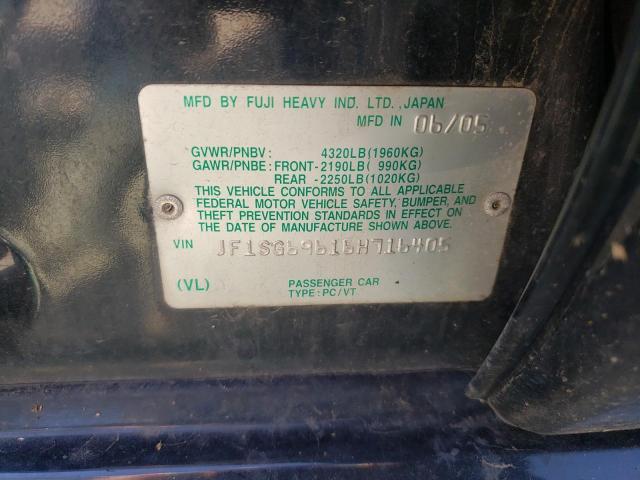 Photo 10 from auction – 2006 SUBARU FORESTER 2 with VIN JF1SG69616H716405
