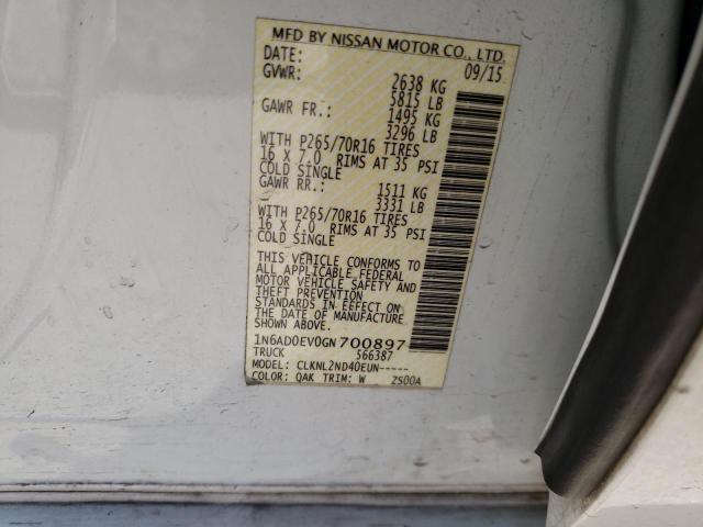 Photo 10 from auction – 2016 NISSAN FRONTIER S with VIN 1N6AD0EV0GN700897