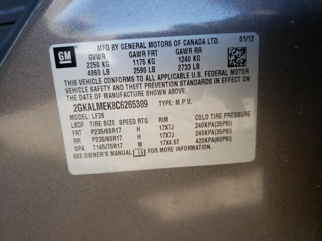 Photo 10 from auction – 2012 GMC TERRAIN SL with VIN 2GKALMEK8C6265309