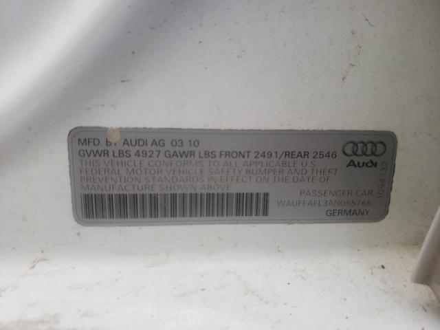 Photo 10 from auction – 2010 AUDI A4 PREMIUM with VIN WAUFFAFL3AN055768