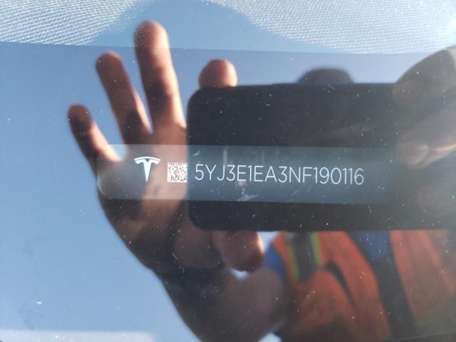 Photo 10 from auction – 2022 TESLA MODEL 3 with VIN 5YJ3E1EA3NF190116