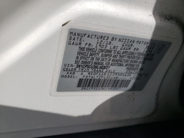Photo 10 from auction – 2019 NISSAN KICKS S with VIN 3N1CP5CU3KL483027