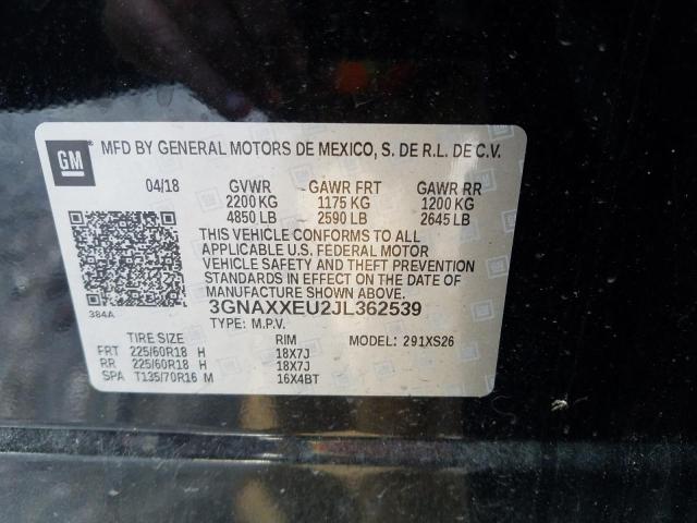 Photo 10 from auction – 2018 CHEVROLET EQUINOX PR with VIN 3GNAXXEU2JL362539
