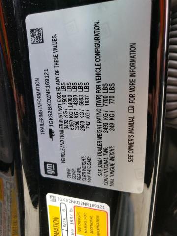 Photo 10 from auction – 2022 GMC YUKON SLT with VIN 1GKS2BKD2NR169121