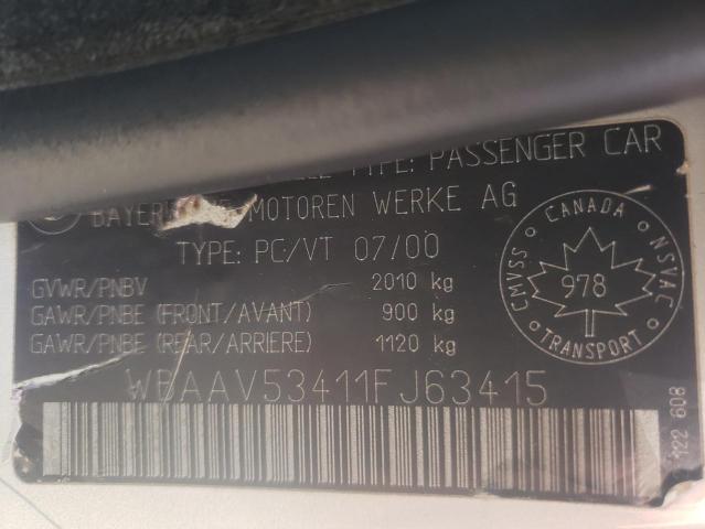 Photo 10 from auction – 2001 BMW 330 I with VIN WBAAV53411FJ63415