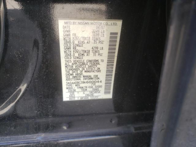 Photo 10 from auction – 2008 NISSAN ARMADA SE with VIN 5N1AA08C28N600044