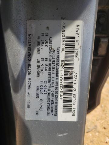 Photo 10 from auction – 2008 MAZDA 3 I with VIN JM1BK32F981173298