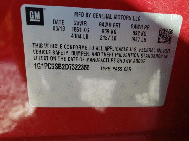 Photo 10 from auction – 2013 CHEVROLET CRUZE LT with VIN 1G1PC5SB2D7322355