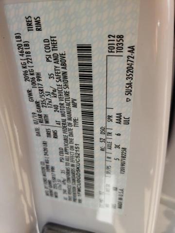 Photo 10 from auction – 2019 FORD ESCAPE SE with VIN 1FMCU0GD5KUC52151