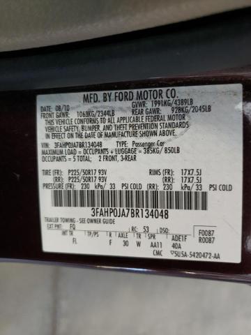 Photo 10 from auction – 2011 FORD FUSION SEL with VIN 3FAHP0JA7BR134048
