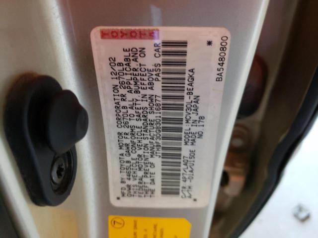 Photo 10 from auction – 2003 LEXUS ES 300 with VIN JTHBF30G830116877