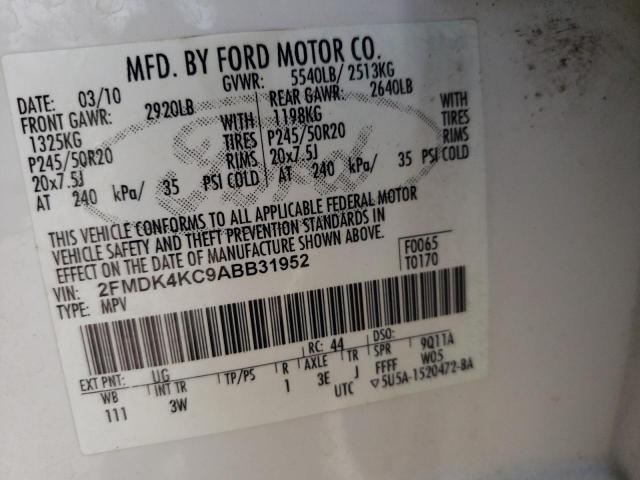 Photo 10 from auction – 2010 FORD EDGE LIMIT with VIN 2FMDK4KC9ABB31952