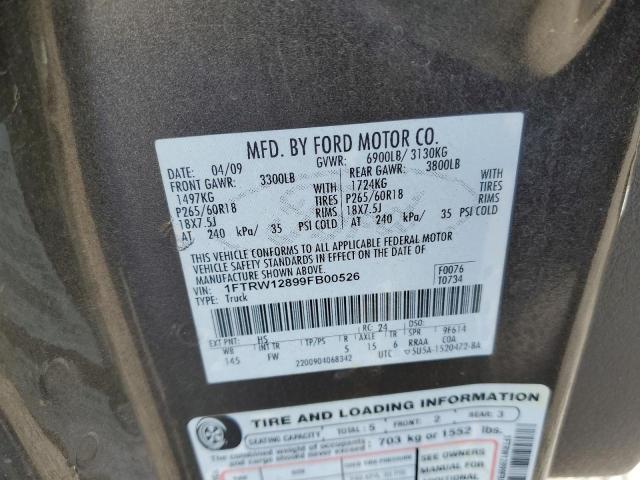 Photo 10 from auction – 2009 FORD F150 SUPER with VIN 1FTRW12899FB00526