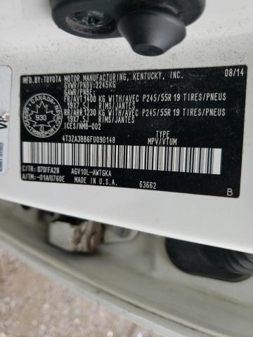 Photo 10 from auction – 2015 TOYOTA VENZA LE with VIN 4T3ZA3BB6FU090148