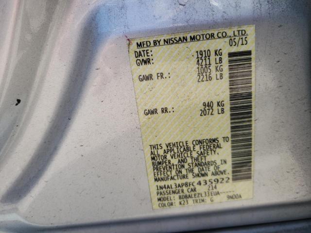 Photo 10 from auction – 2015 NISSAN ALTIMA 2.5 with VIN 1N4AL3AP8FC435922