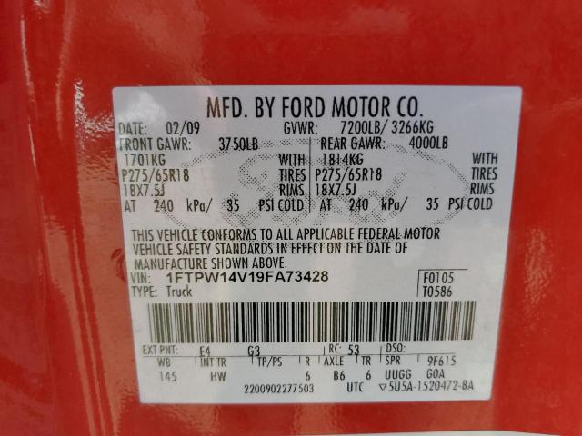 Photo 10 from auction – 2009 FORD F150 SUPER with VIN 1FTPW14V19FA73428