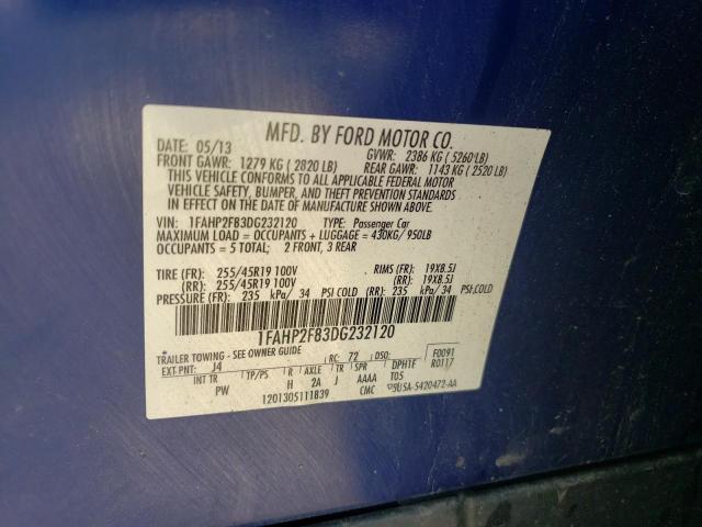Photo 10 from auction – 2013 FORD TAURUS LIM with VIN 1FAHP2F83DG232120