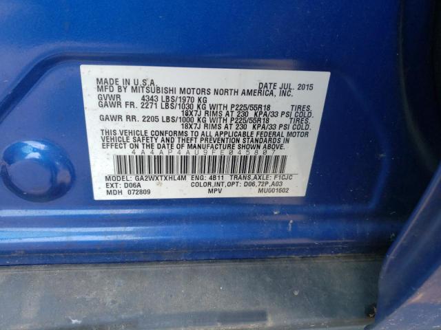 Photo 10 from auction – 2015 MITSUBISHI OUTLANDER with VIN 4A4AP4AU9FE045807