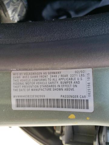 Photo 10 from auction – 2002 VOLKSWAGEN PASSAT GLX with VIN WVWWH63B22E382959