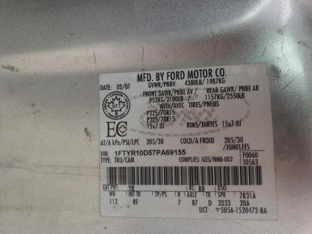 Photo 10 from auction – 2007 FORD RANGER with VIN 1FTYR10D57PA69155