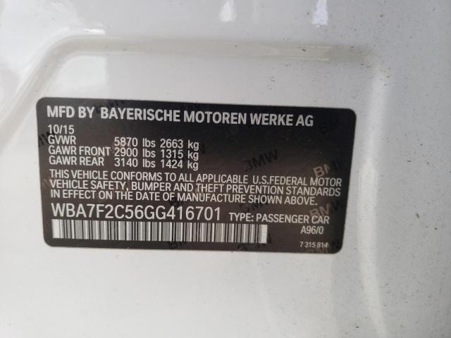 Photo 10 from auction – 2016 BMW 750I with VIN WBA7F2C56GG416701