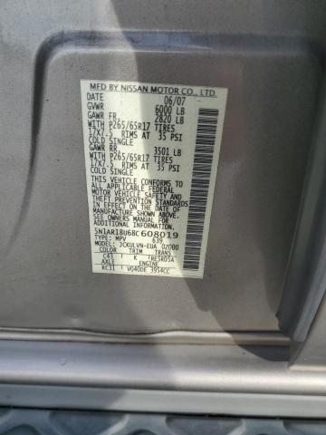 Photo 10 from auction – 2008 NISSAN PATHFINDER with VIN 5N1AR18U68C608019