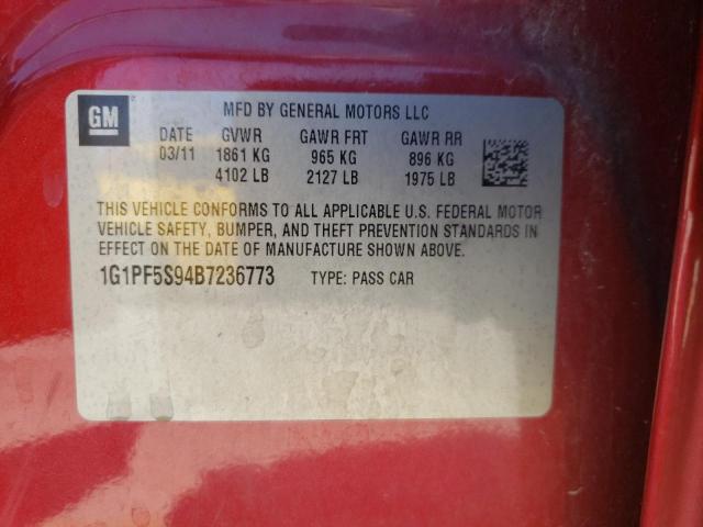 Photo 10 from auction – 2011 CHEVROLET CRUZE LT with VIN 1G1PF5S94B7236773
