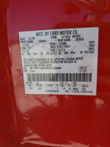 Photo 10 from auction – 2009 FORD F150 with VIN 1FTRF12W39KC32445