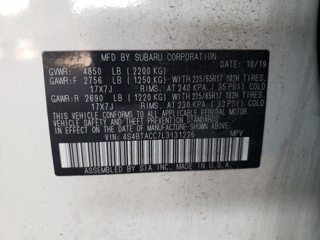 Photo 10 from auction – 2020 SUBARU OUTBACK PR with VIN 4S4BTACC7L3131226