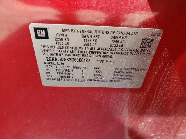 Photo 10 from auction – 2013 GMC TERRAIN SL with VIN 2GKALWEK3D6300187