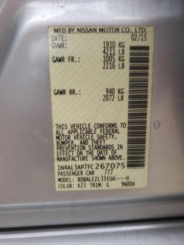 Photo 10 from auction – 2015 NISSAN ALTIMA 2.5 with VIN 1N4AL3AP7FC267075