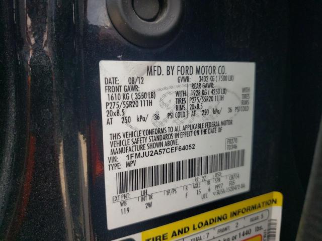 Photo 10 from auction – 2012 FORD EXPEDITION with VIN 1FMJU2A57CEF64052
