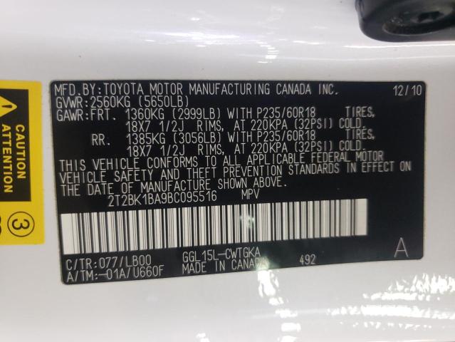 Photo 10 from auction – 2011 LEXUS RX 350 with VIN 2T2BK1BA9BC095516