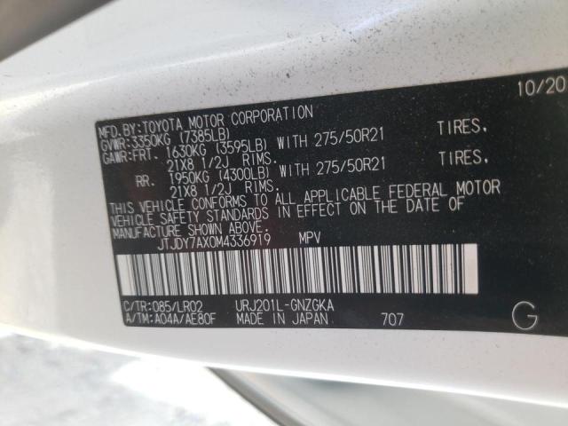 Photo 10 from auction – 2021 LEXUS LX 570 with VIN JTJDY7AX0M4336919