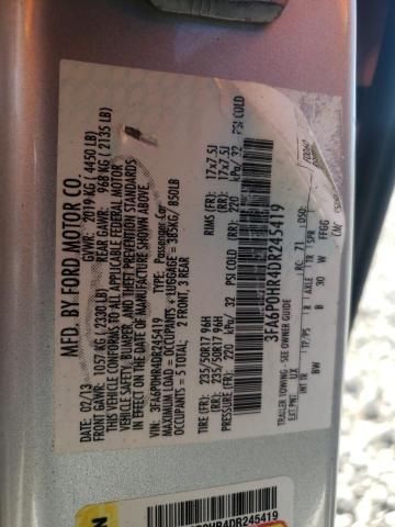 Photo 10 from auction – 2013 FORD FUSION SE with VIN 3FA6P0HR4DR245419