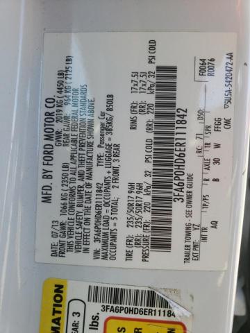 Photo 10 from auction – 2014 FORD FUSION SE with VIN 3FA6P0HD6ER111842