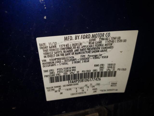 صورة رقم 10 من المزاد - 2013 FORD TAURUS SEL مع VIN 1FAHP2E81DG177426
